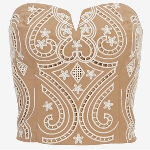 Express Embroidered Tan Women's Top